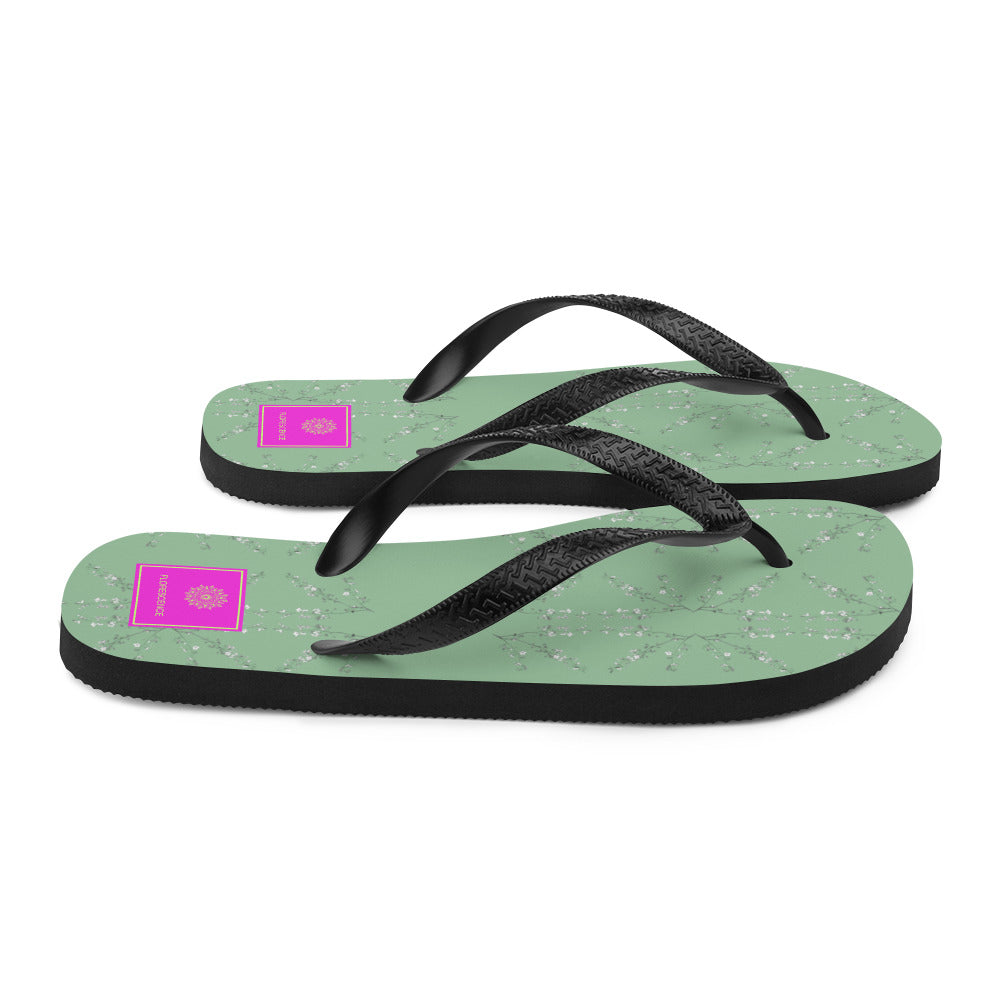 Spring Blossom Sage Flip-Flops