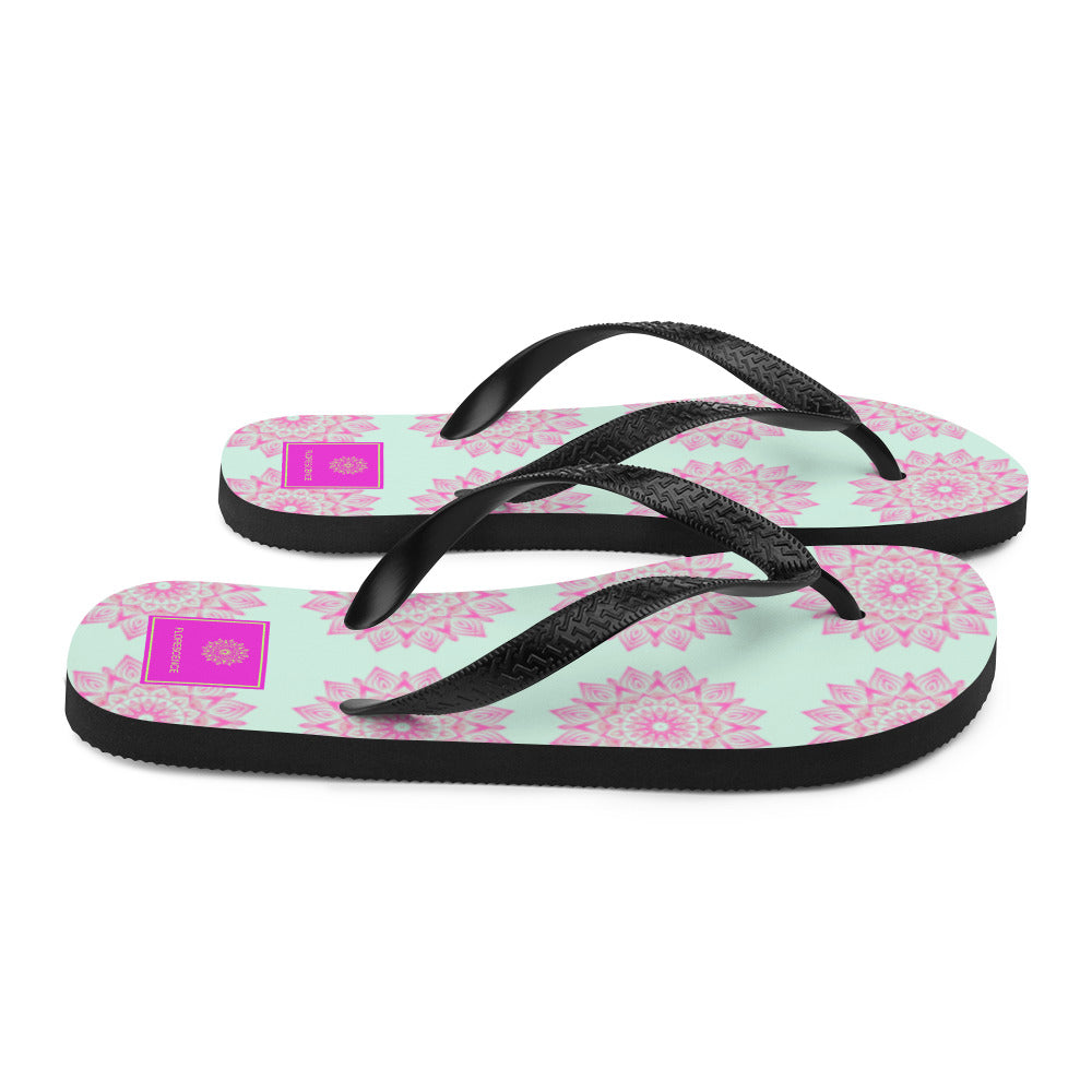 Mandala Logo Mint Pink Flip-Flops