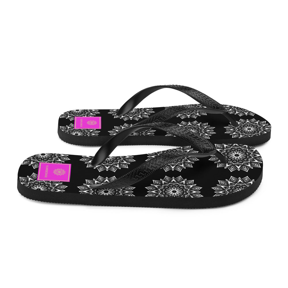 Mandala Logo Monochrome Flip-Flops