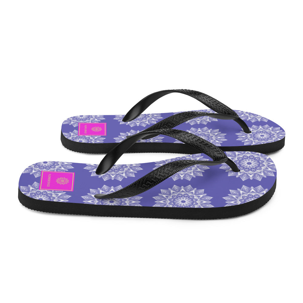 Rainbow Mandala Logo Purple Flip-Flops