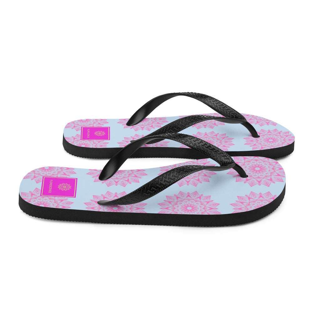 Mandala Logo Blue Pink Flip-Flops