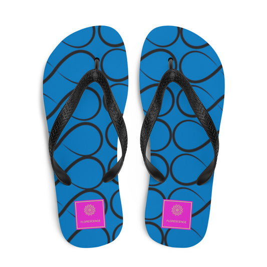 Royal Blue and Black Infinity  Flip-Flops