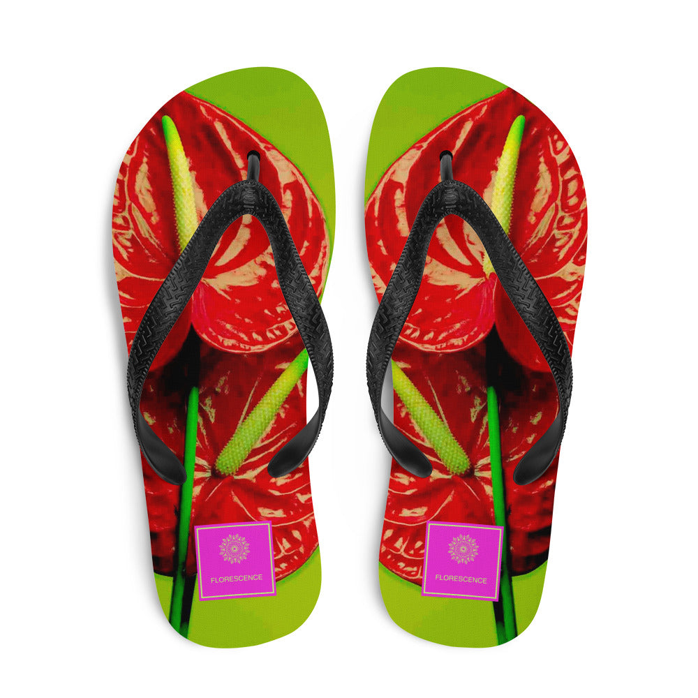 Florescence Rouge Anthurium  Flip-Flops