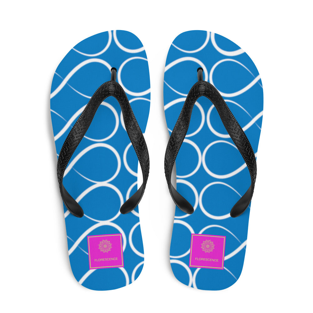 Royal Blue and White Infinity Flip-Flops