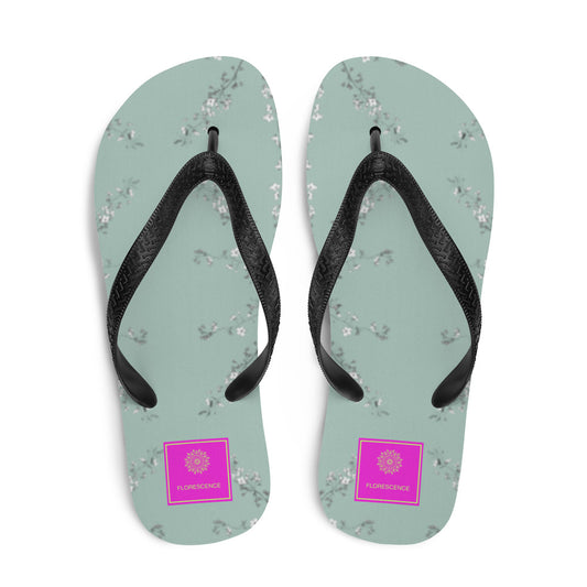 Spring Blossom Eau de Nil Flip-Flops