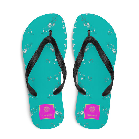 Spring Blossom Turquoise Flip-Flops