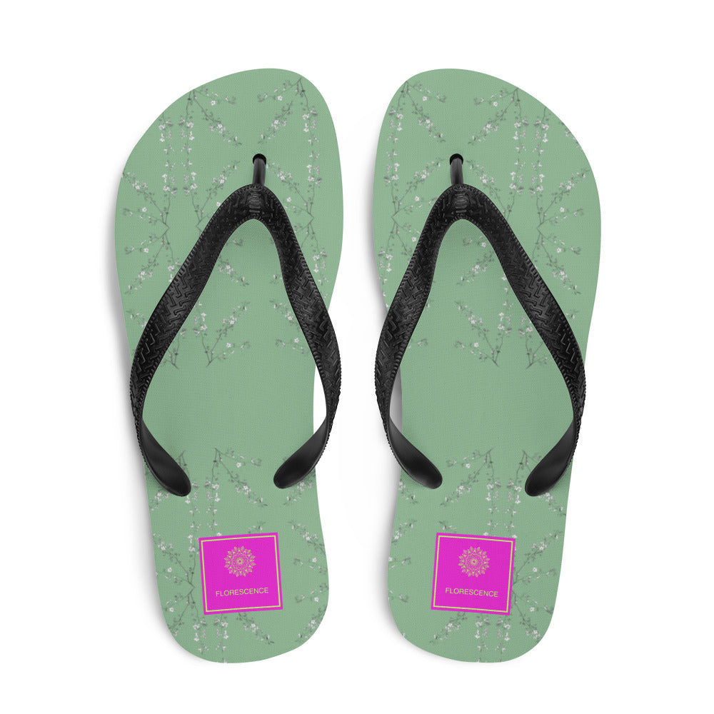 Spring Blossom Sage Flip-Flops