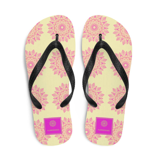 Mandala Logo Lemon Pink Flip-Flops