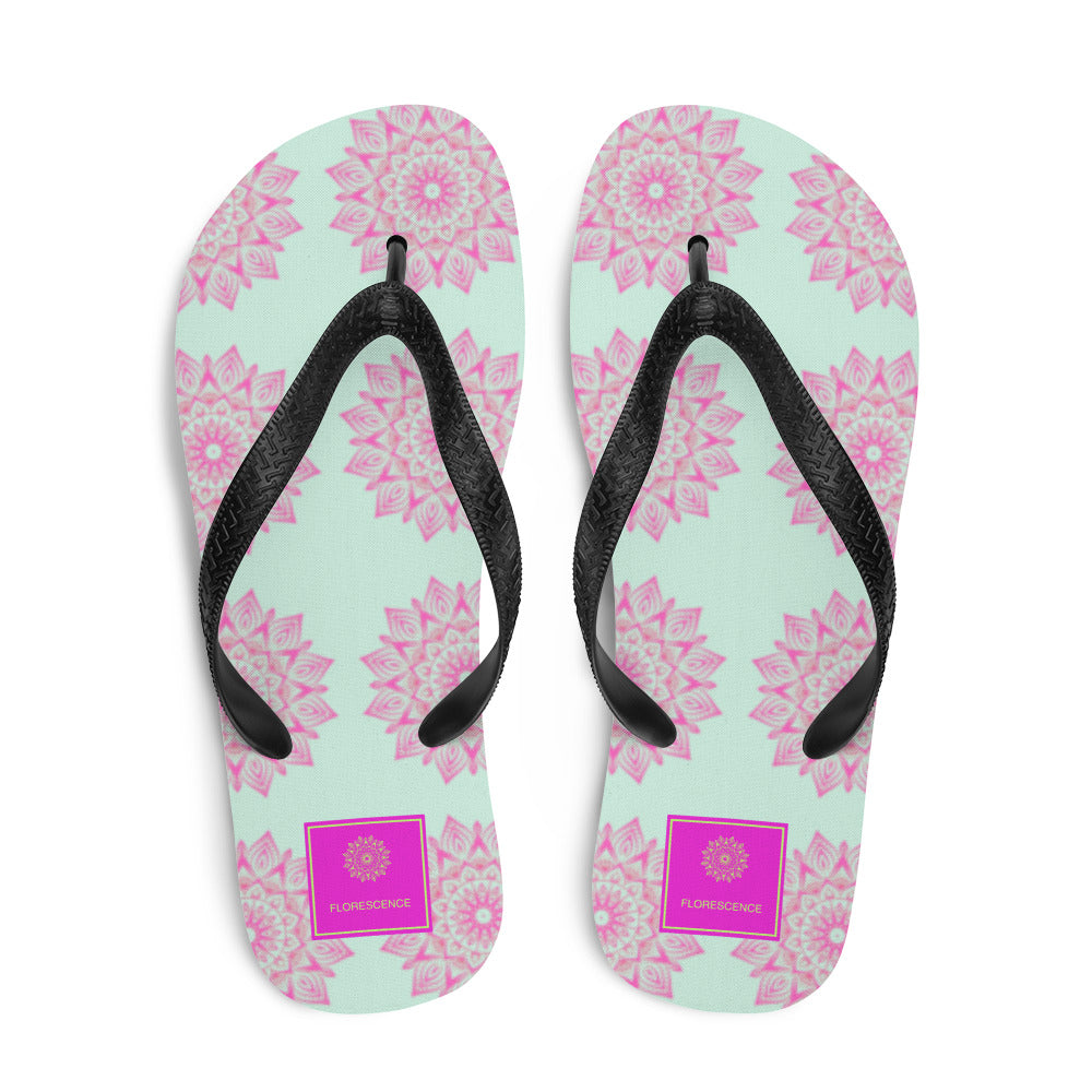 Mandala Logo Mint Pink Flip-Flops