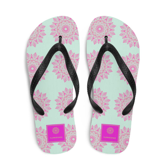 Mandala Logo Mint Pink Flip-Flops