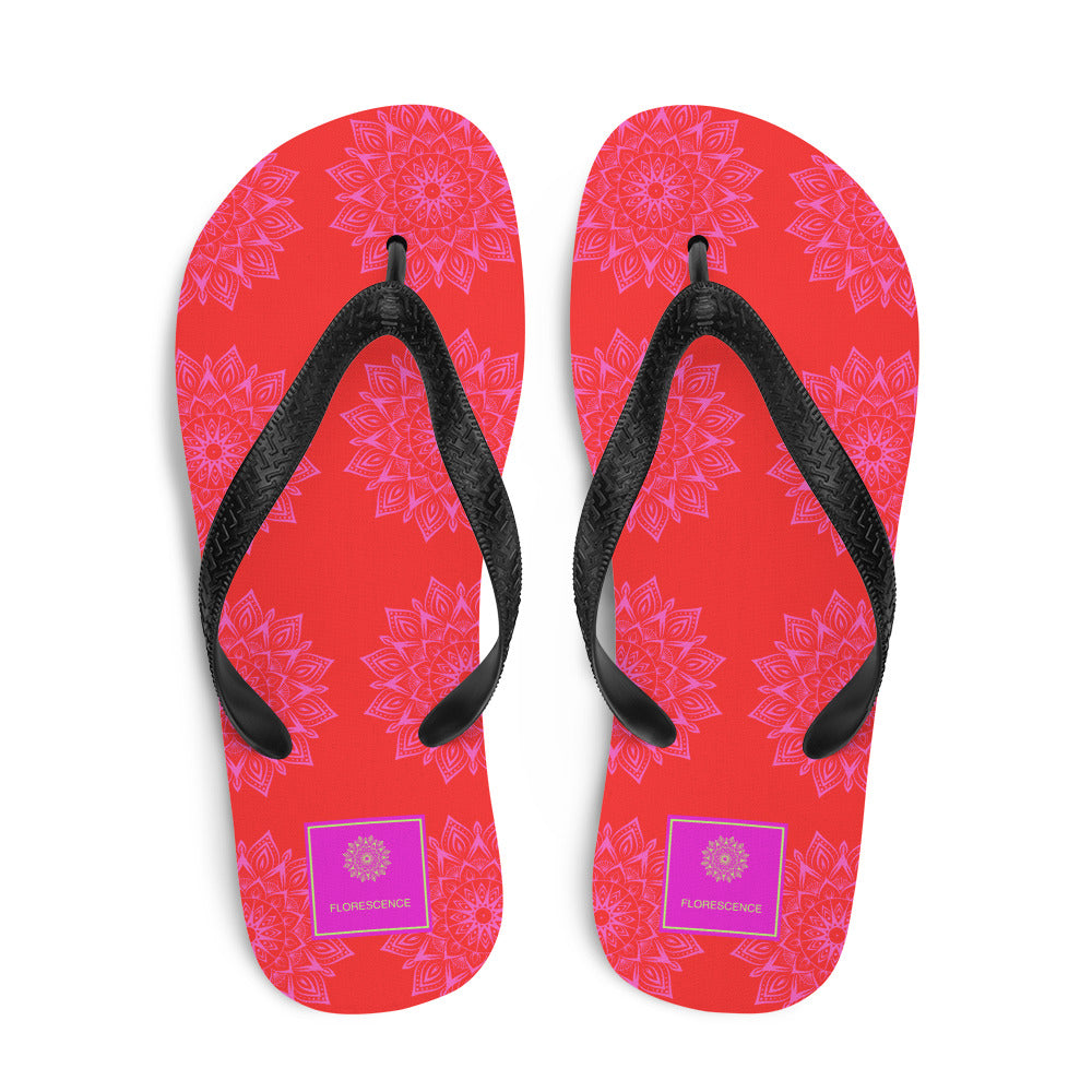 Mandala Logo Orange Pink Flip-Flops