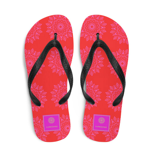 Mandala Logo Orange Pink Flip-Flops