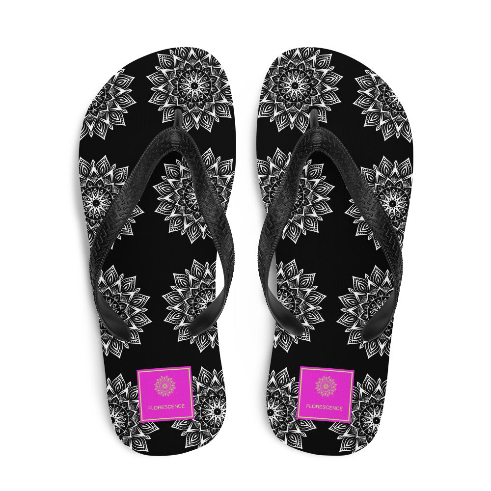 Mandala Logo Monochrome Flip-Flops