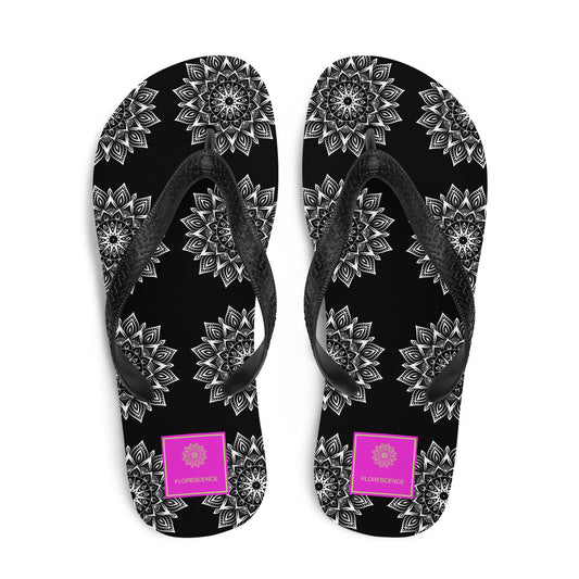 Mandala Logo Monochrome Flip-Flops