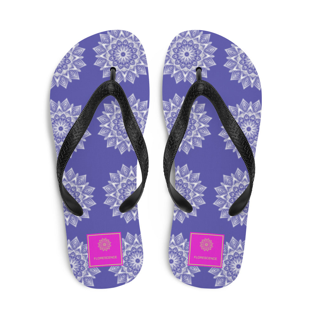 Rainbow Mandala Logo Purple Flip-Flops