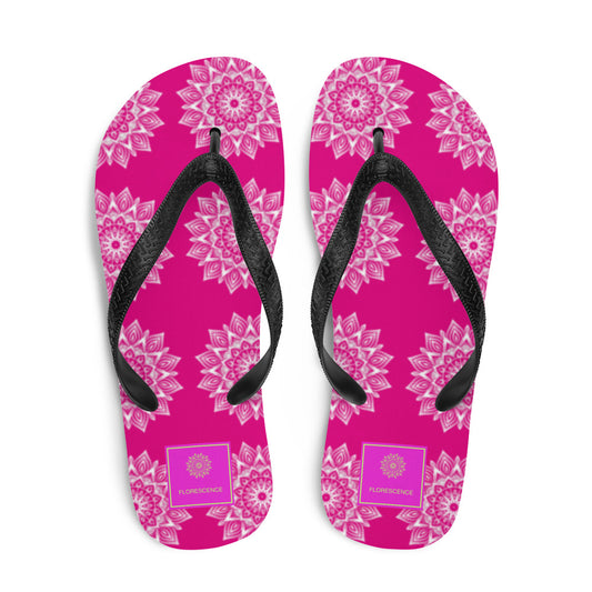 Rainbow Mandala Logo Pink Flip-Flops