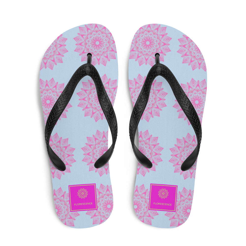 Mandala Logo Blue Pink Flip-Flops