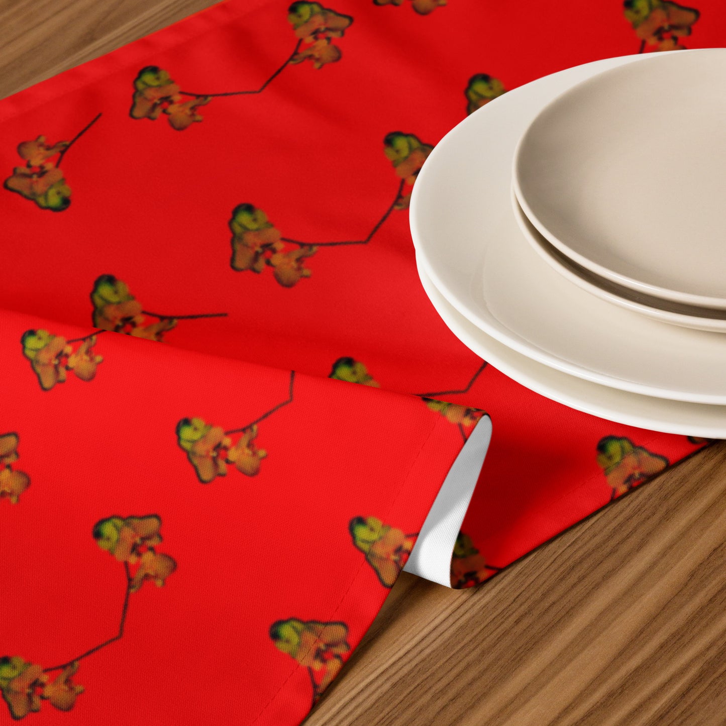 Florescence Raging Red Orchid Table runner