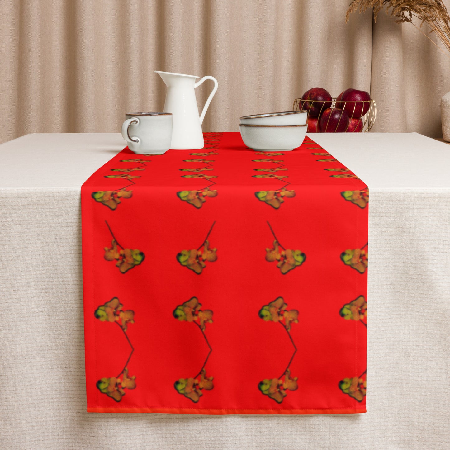 Florescence Raging Red Orchid Table runner